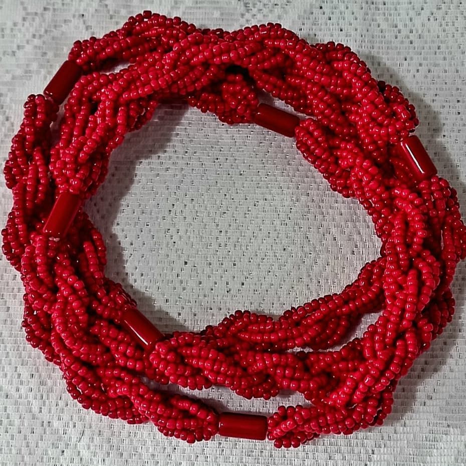 BRAJÁ GUIA 8 FIOS - VERMELHO - UMBANDA CANDOMBLÉ ORIXÁ ENTIDADE