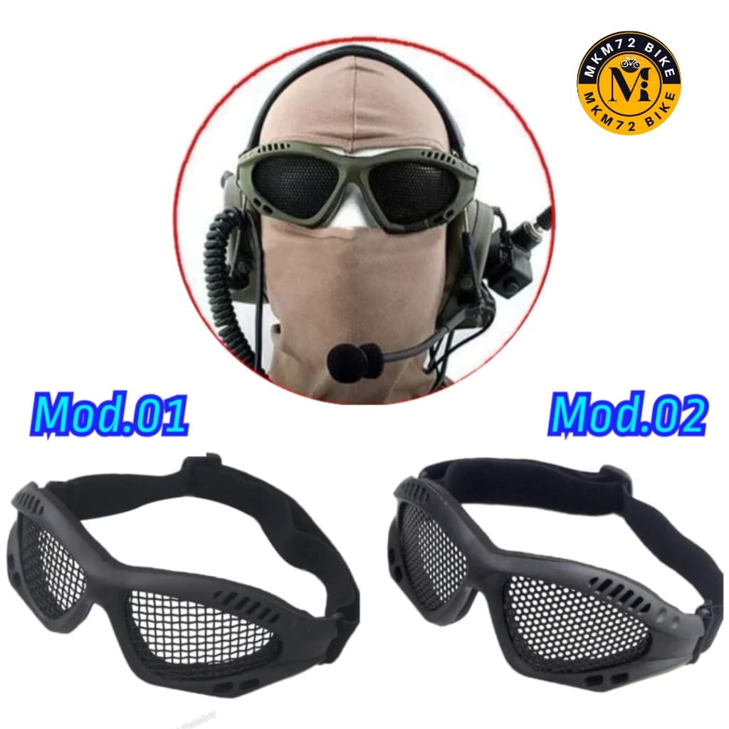Óculos Preto De Proteção Tela Metal Tático