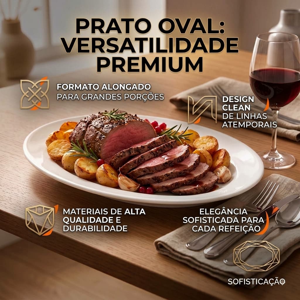 Kit 2 Pratos de Vidro Ovais 35cm – Mais Praticidade para Servir com Resistência e Elegância