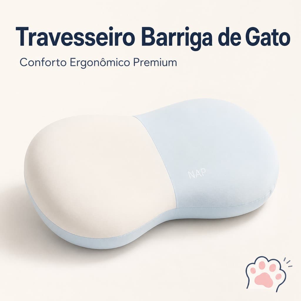 Travesseiro Alto Visco Conforto Antialérgico Barriga De Gato