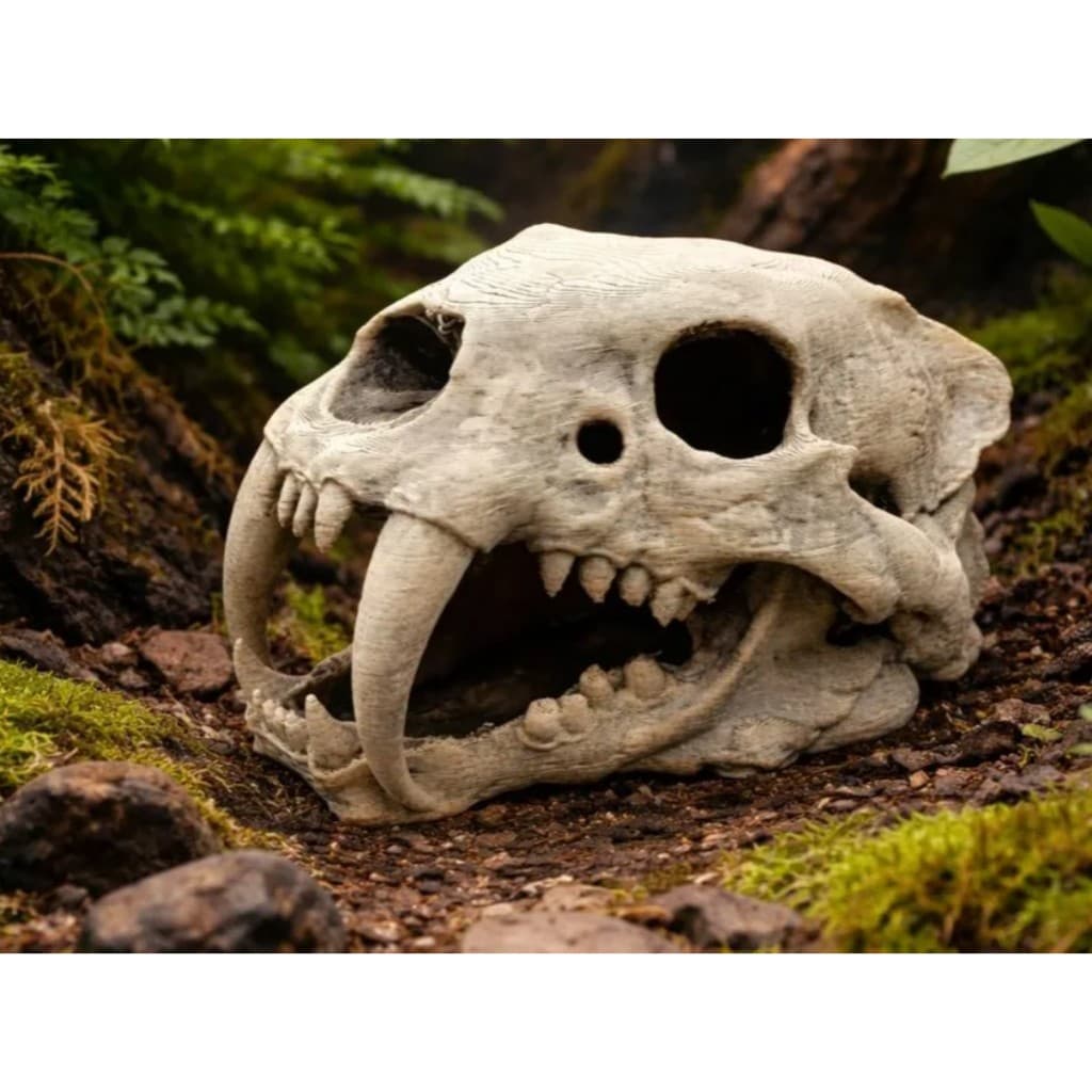 Kit 3 Mini Crânios Predadores Decorativos Para Aquário Terrário - Atóxico, Compatível com Biologia Aquática