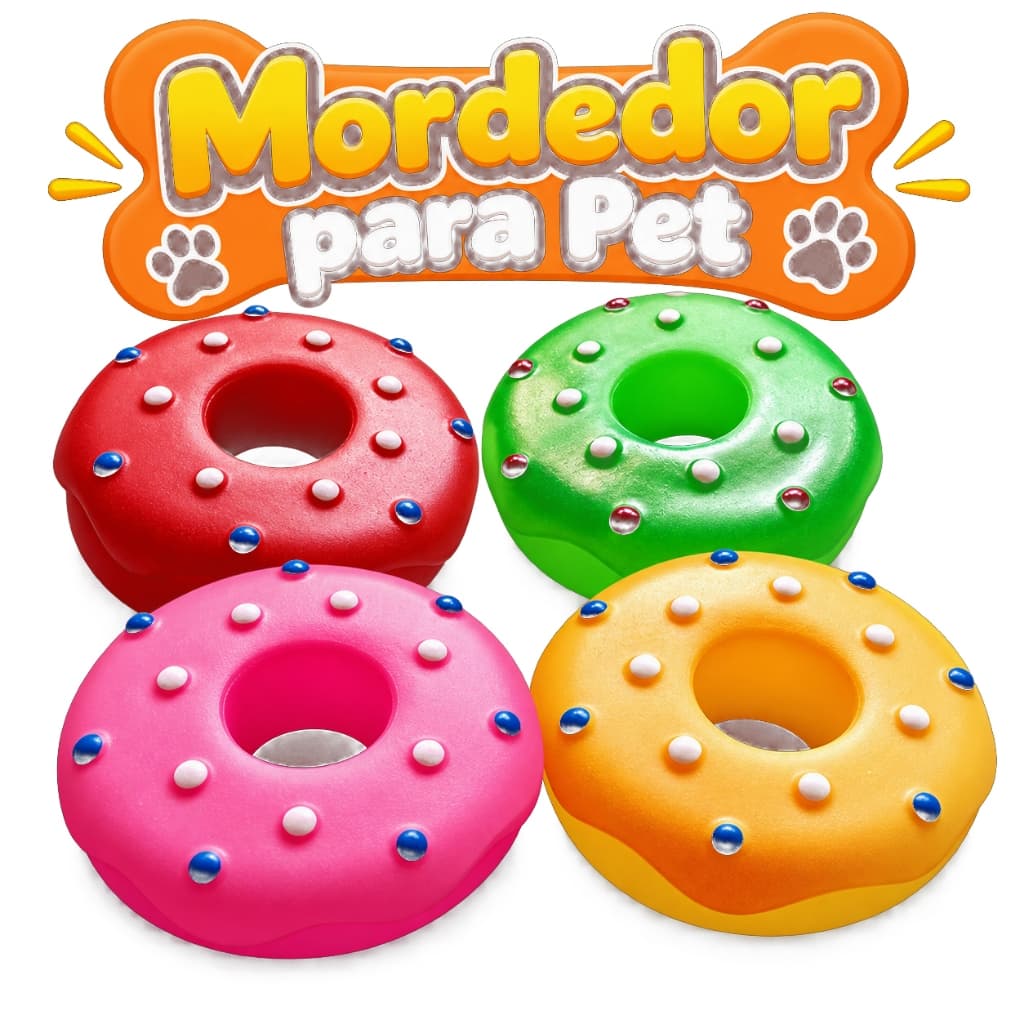 Mordedor para Pets em formato de Rosquinha resistente Brinquedo para Pets