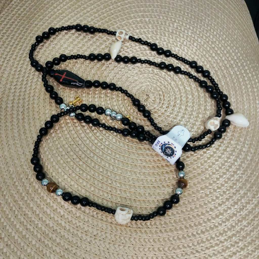 📿Guia Colar Exu  | Proteção | Pingente Caveira |  Umbanda | Guia Religiosa | Ritas do Axé