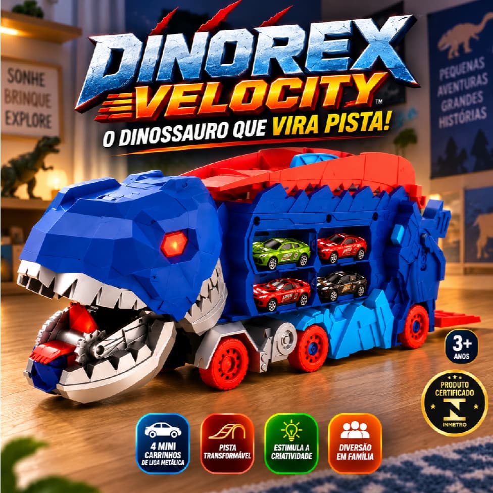 Carro Transformavel Dinossauro com Pista Divertida Mini Veiculos Liga Metal Brinquedo Infantil