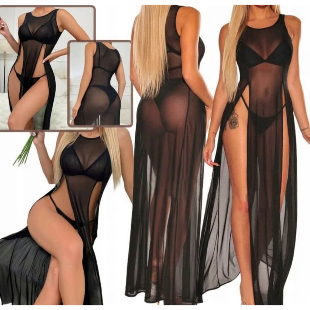 Vestido Saia De Praia Transparente Feminina Moda Gringa Tendencia