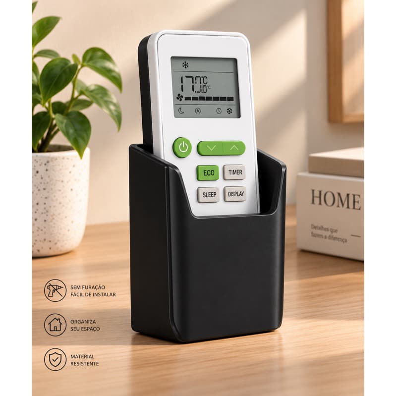 Suporte Porta Controle Remoto Universal de Parede | TV, Ar e Ventilador