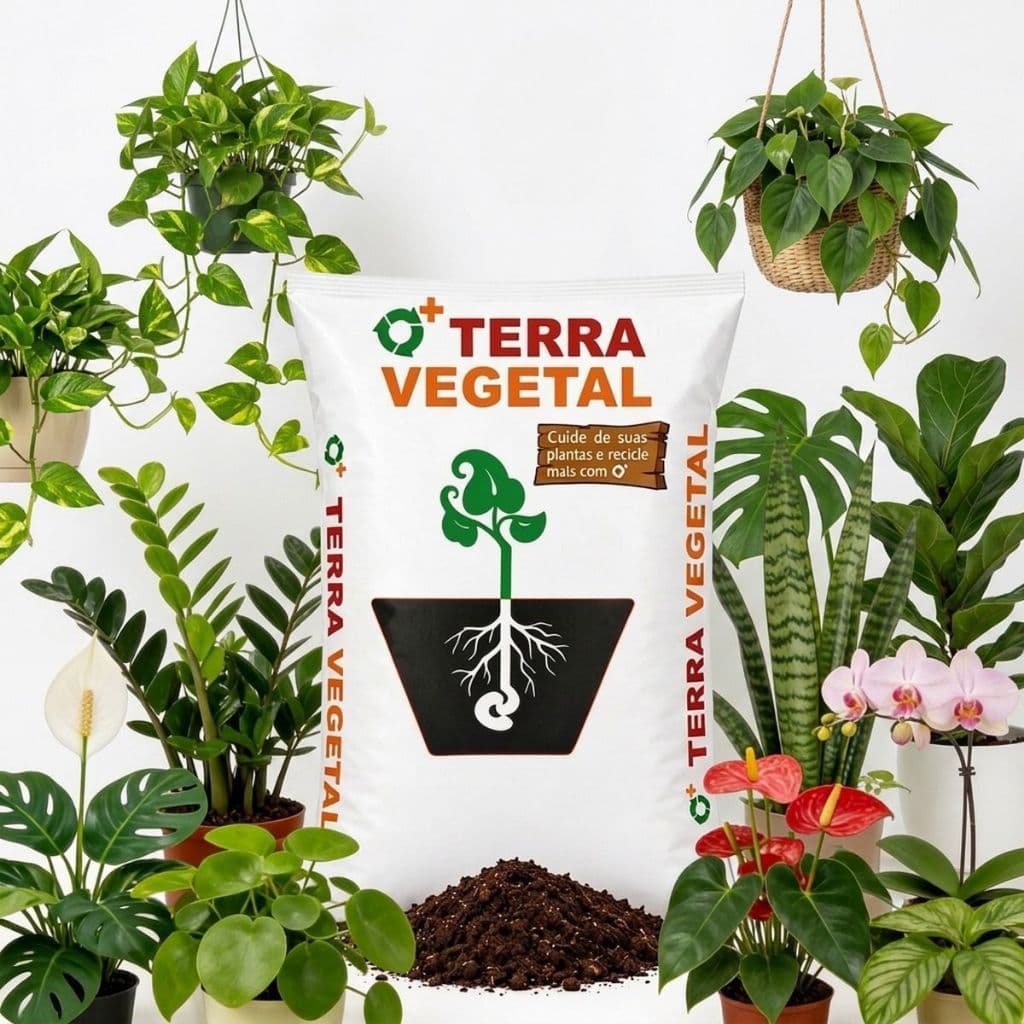 Terra Vegetal Adubada 2kg Para Plantas Vasos Folhagens Pronto Para Uso.