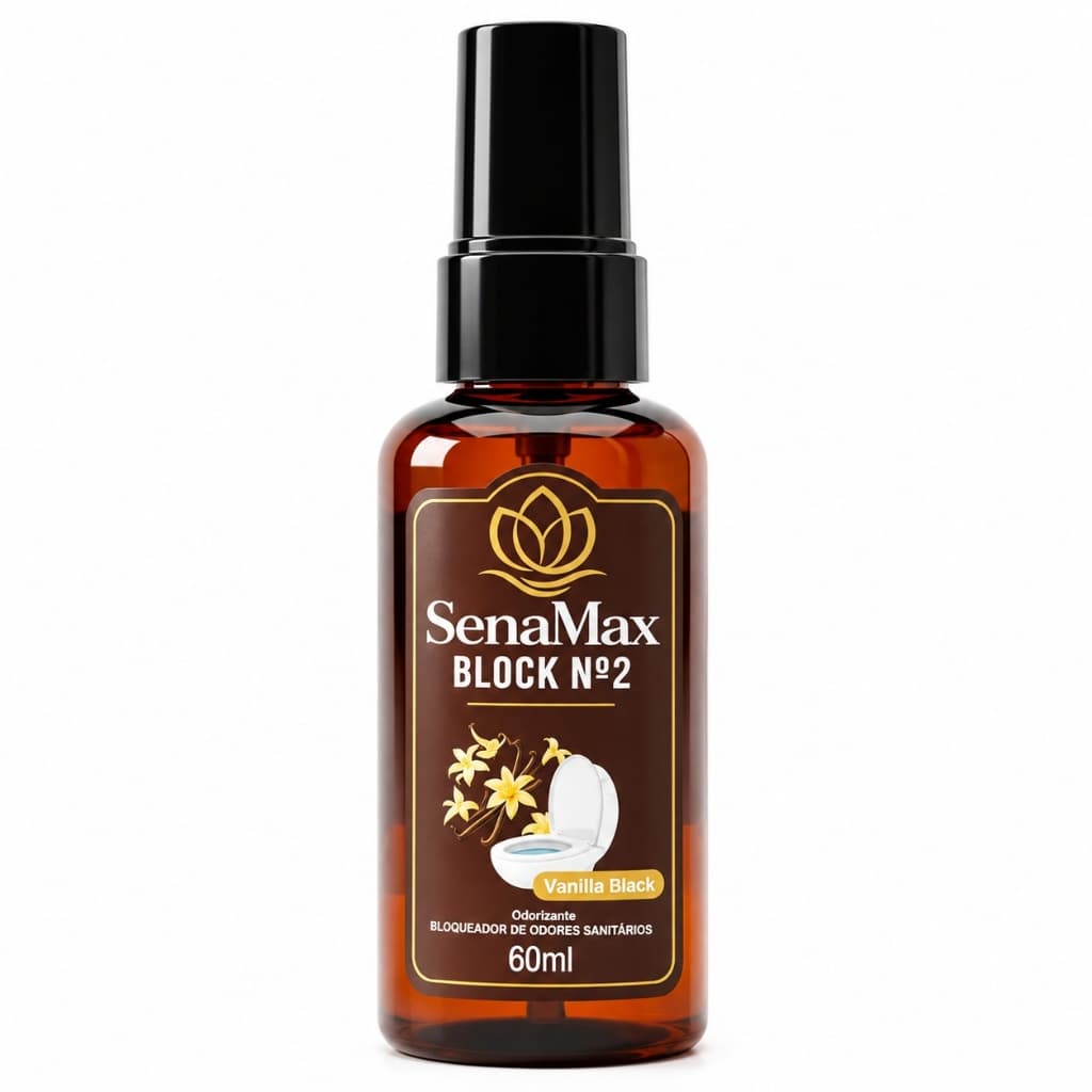 SenaMax Block Nº2 Vanilla Black 60ml Bloqueador de Odores Sanitários Odorizante para Vaso Sanitário