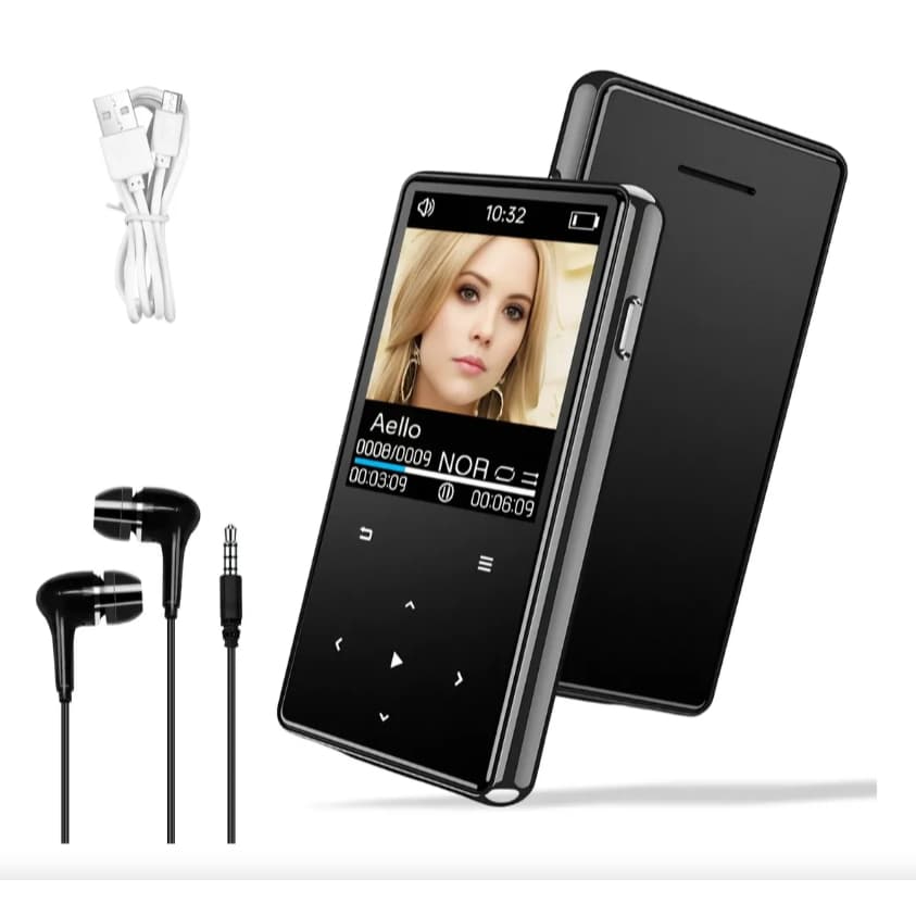 Reprodutor de MP3 e MP4 Digital Conexão Bluetooth com Fone de Ouvido