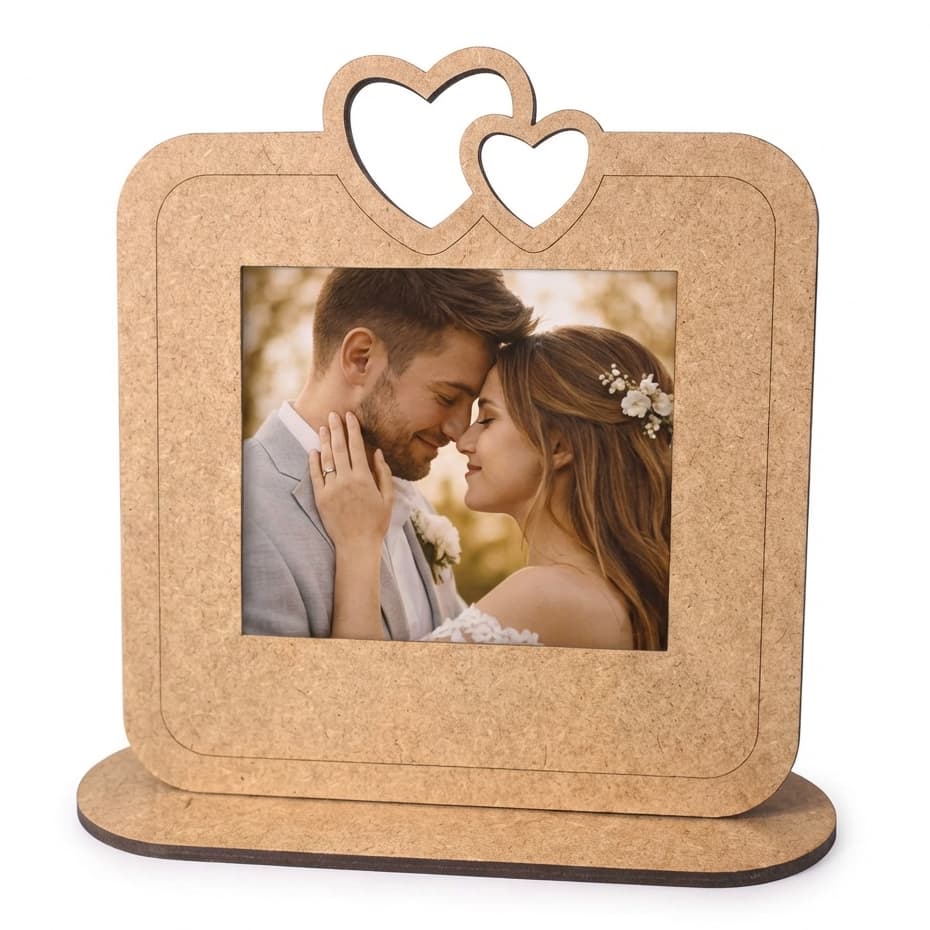Kit Porta Retrato em MDF Cru Foto Família Lembrança Casamento Presente
