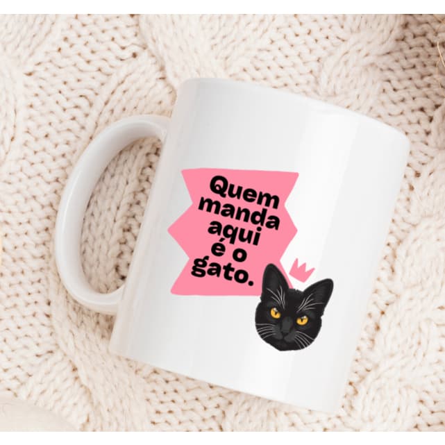 Quem manda é o gato - caneca 325ml
