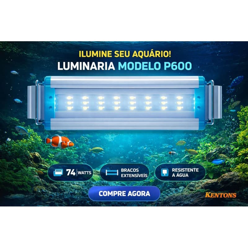 Luminaria De Led Para Aquario 50a65cm 36 Leds Bivolt 127/220v Branco