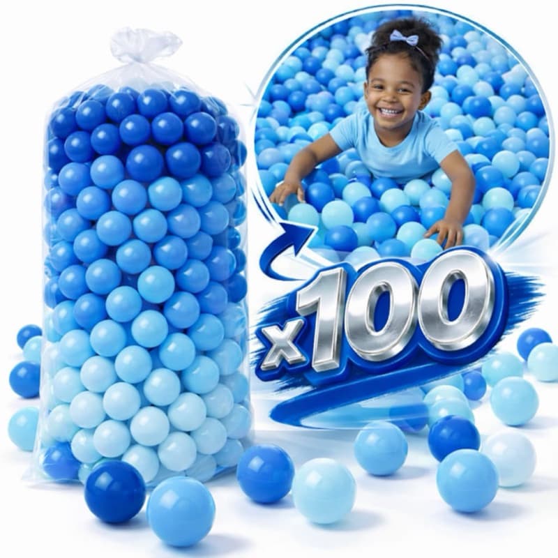 Bolinhas para Piscina 200 Unidades Azul 7cm diâmetro colorido Não Amassa 50/100/200 criança menino menina