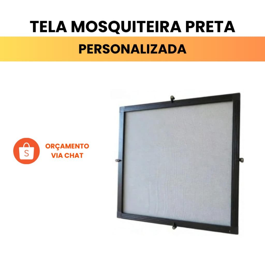 Kit Tela Mosquiteiro perfil de Alumínio Preto (PERSONALIZADO CHAT)