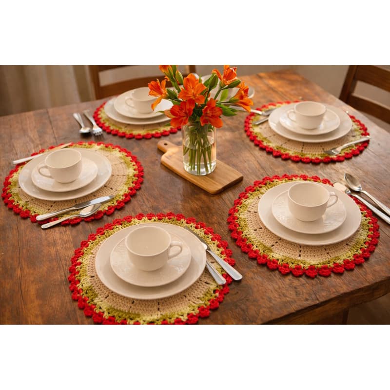 SOUPLAT LUGAR AMERICANO DE CROCHÊ MESA POSTA COZINHA DECORAÇÃO PARA MESA JANTAR JOGO AMERICANO