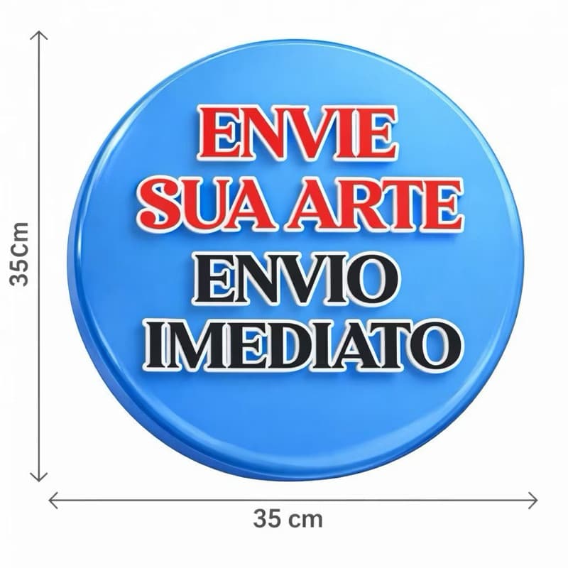 Painel Redondo em Tecido Sublimado 35cm X 35cm Personalizado SUA ARTE