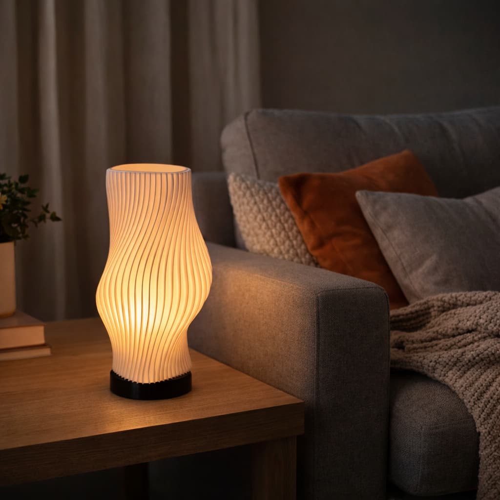 Abajur Luminária de Mesa Cabeceira Minimalista Decoração Iluminação Indireta Quarto Sala Escritório