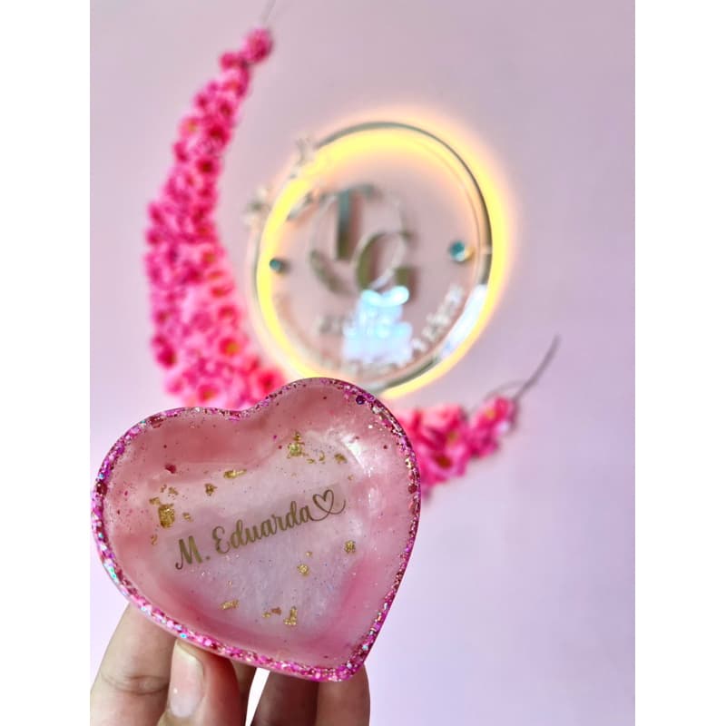 Porta jóia do Dia Coração personalizado porta jóia para madrinhas