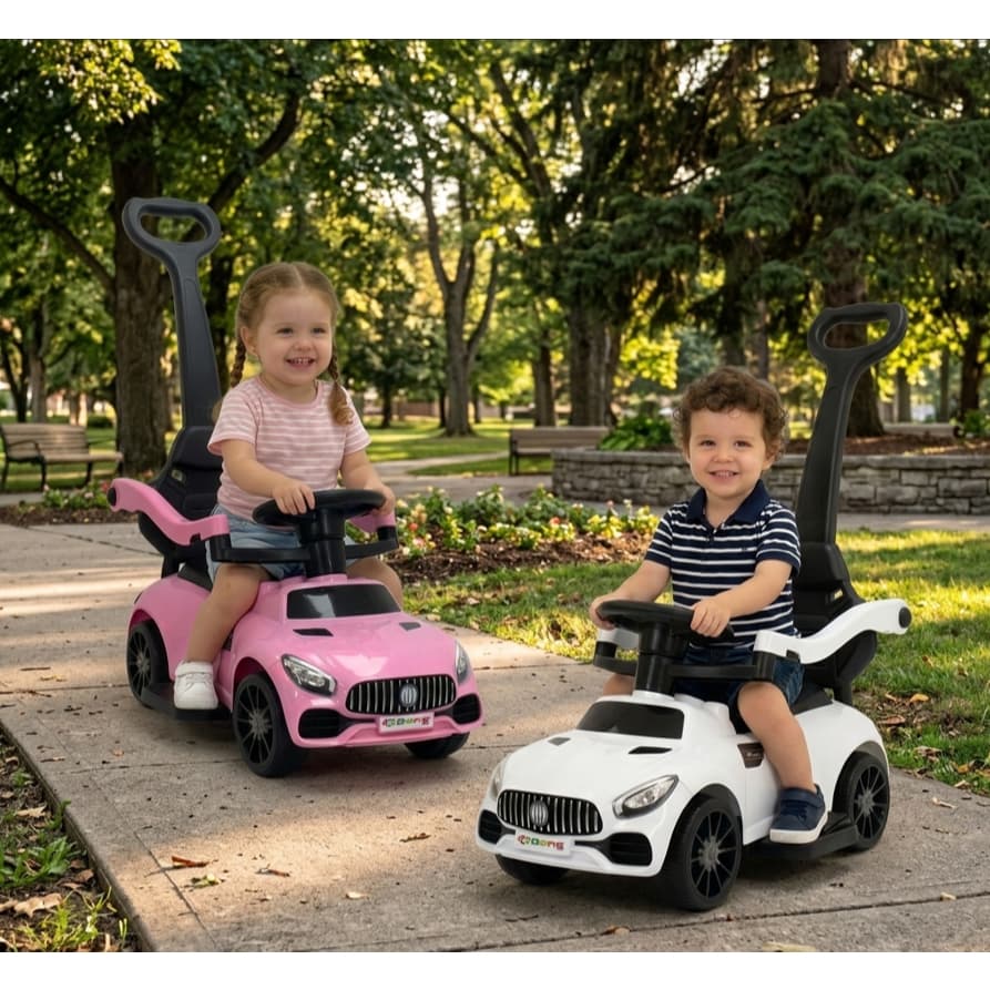Carrinho Quadriciclo Andador Com Empurrador Passeio Infantil Bebê Com Luz E Som Suporta 25kg