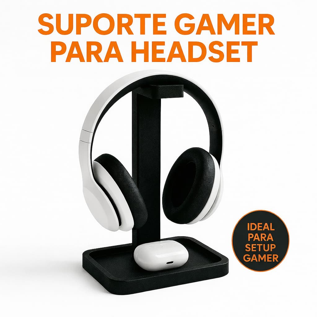 Suporte de Mesa para Headset Gamer Universal | Organizador para Fone de Ouvido com Base