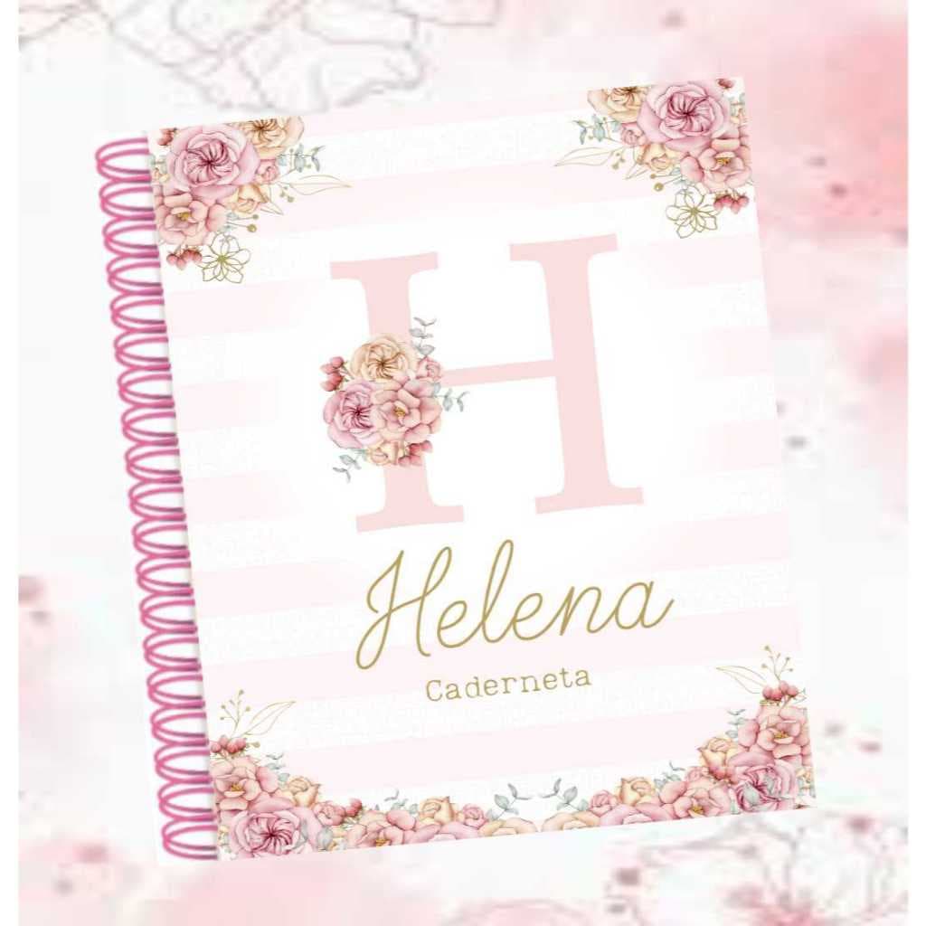 Caderneta de vacinação personalizada premium - clean floral /Com bolso para documentos