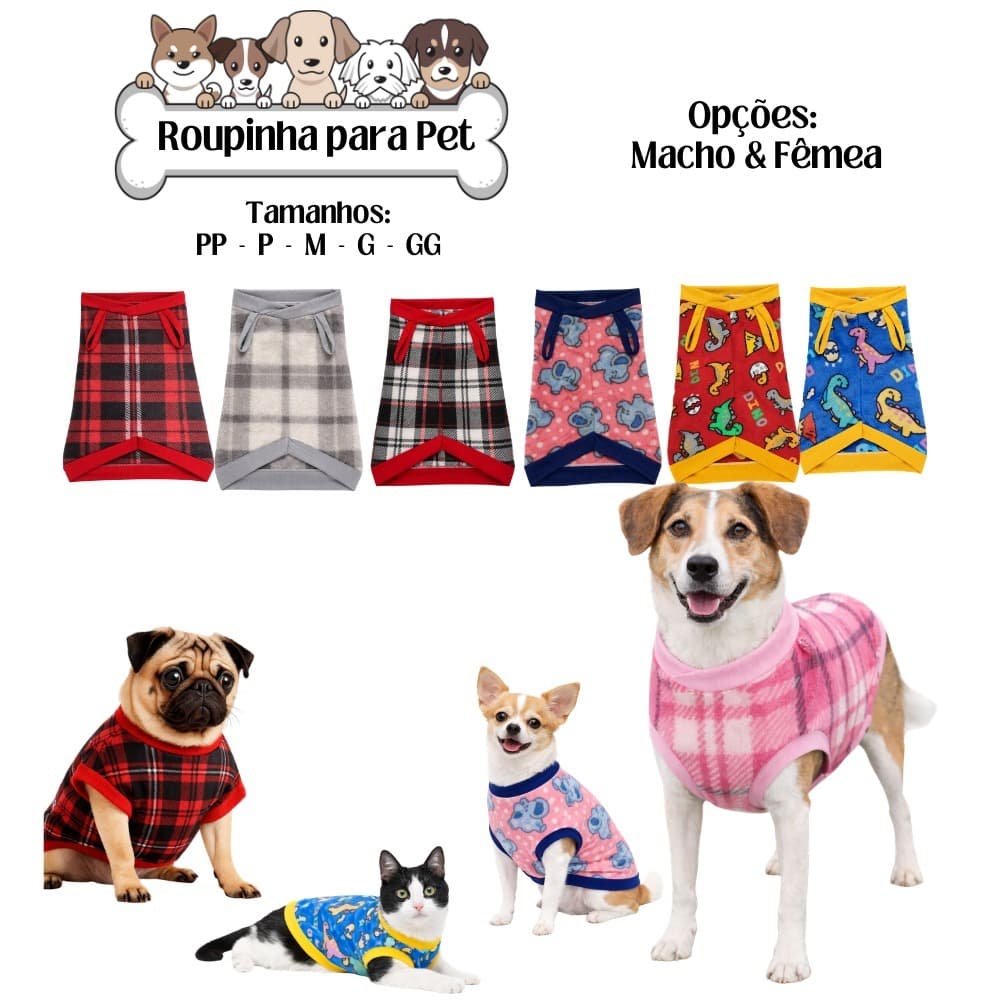 Roupas Pet Roupinhas Pet Outono Inverno Roupas Pet Para Cachorro E Gato Todos os Tamanhos