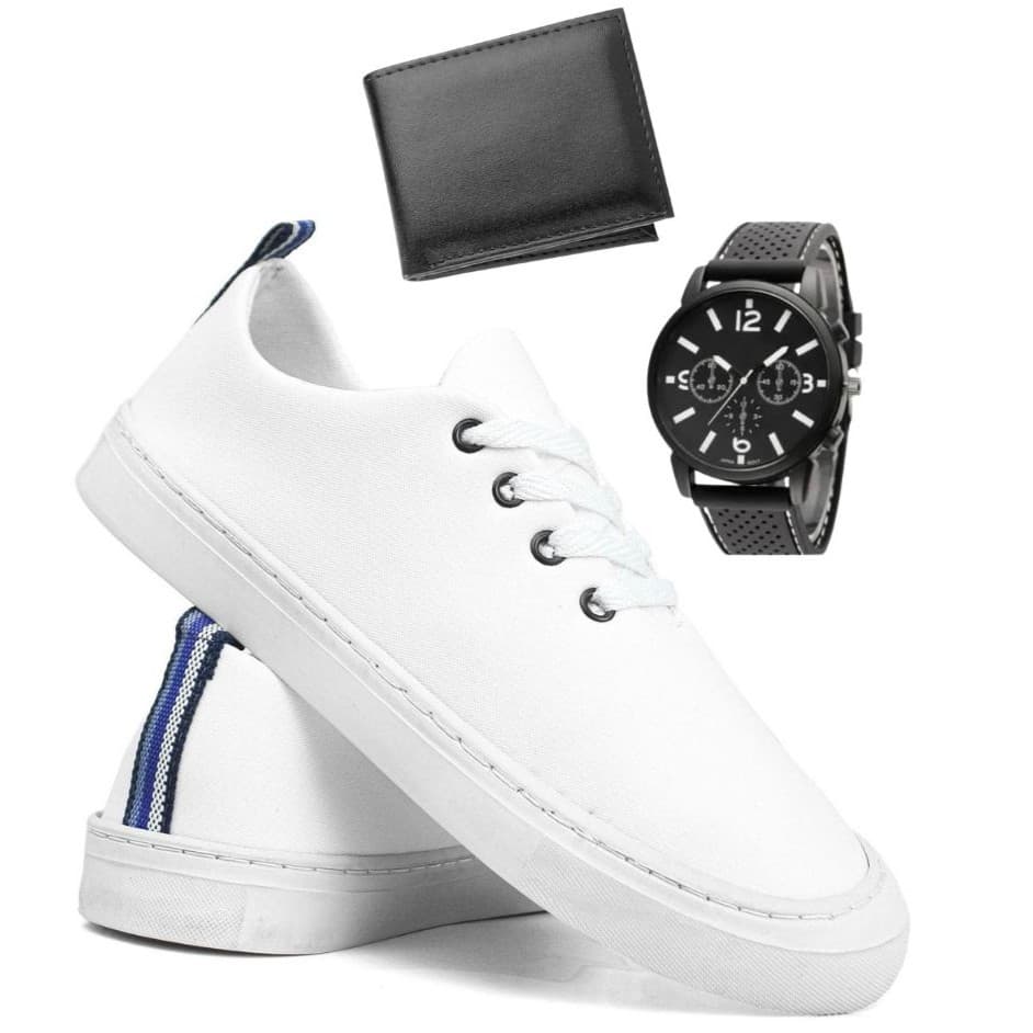 Kit Sapatenis Masculino Com Relogio E Carteira Barato