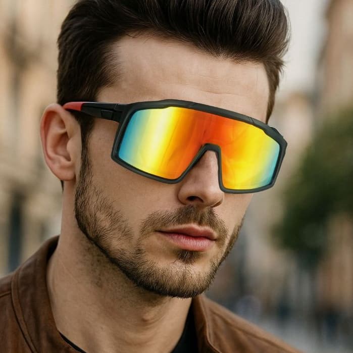 Heyoo Óculos de Sol Esportivos UV400 - Lente Monobloco, Unissex para Corrida, Ciclismo, Pesca e