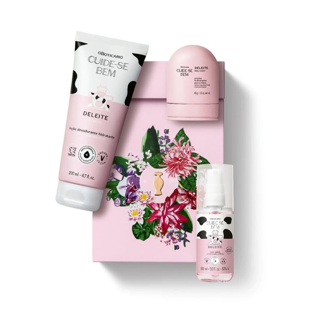 Kit Presente Dia Das Mães Cuide-Se Bem Deleite (3 Itens)