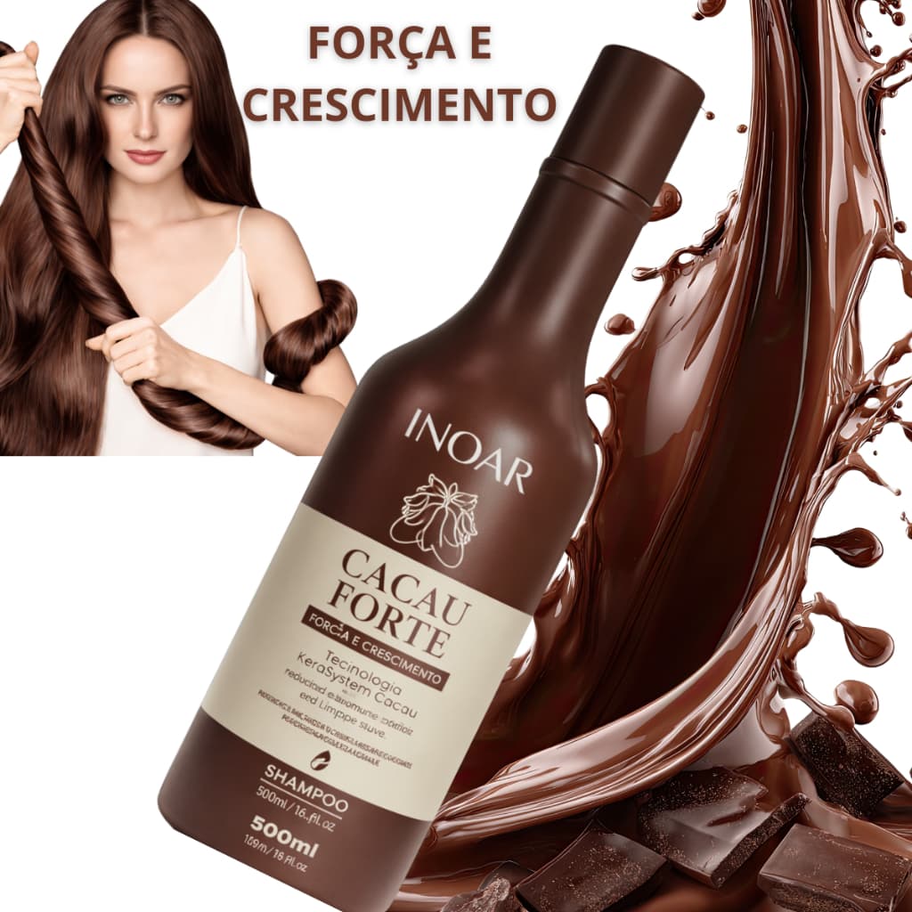 Shampoo Inoar Cacau Forte - Força e Crescimento 500ml