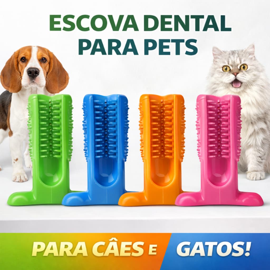 Brinquedo Limpa Dentes para Cachorro Pequeno Mordedor Pet Escova Dental Anti Tártaro