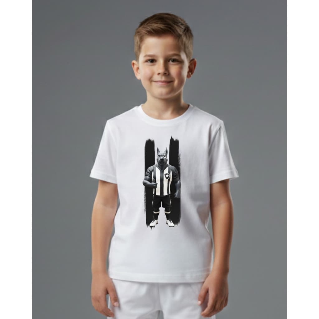 Camiseta Infantil Branca Estampa Mascote Botafogo Lançamento Adicionar aos favoritos