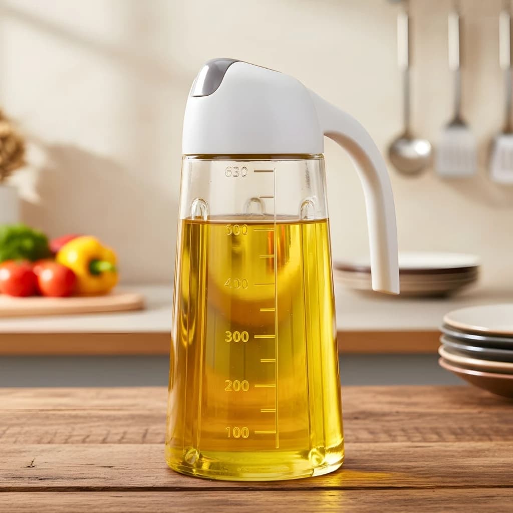 Dispenser azeite óleo 630ml vidro tampa bico dosador cozinha gourmet econômico temperos