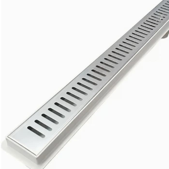Ralo Linear 5x100 Seca Piso Banheiro Sifonado Grelha Inox