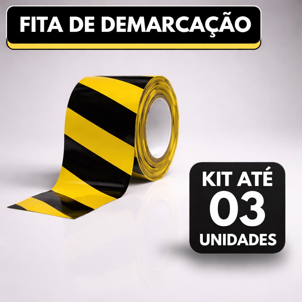 Fita Adesiva Zebrada Para Isolamento Piso Demarcação Impermeável Sinalização Escada Solo Super Forte