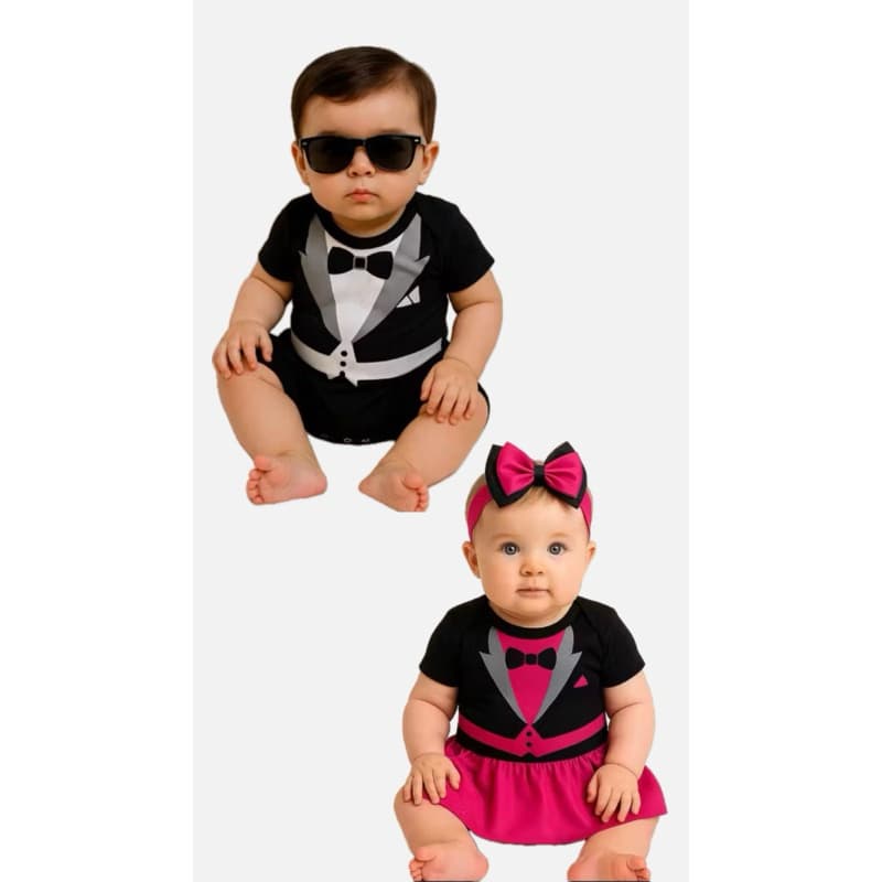 Body Bebê infantil Poderoso Chefinho e Chefinha Temático Menino menina Mesversário Social Terno