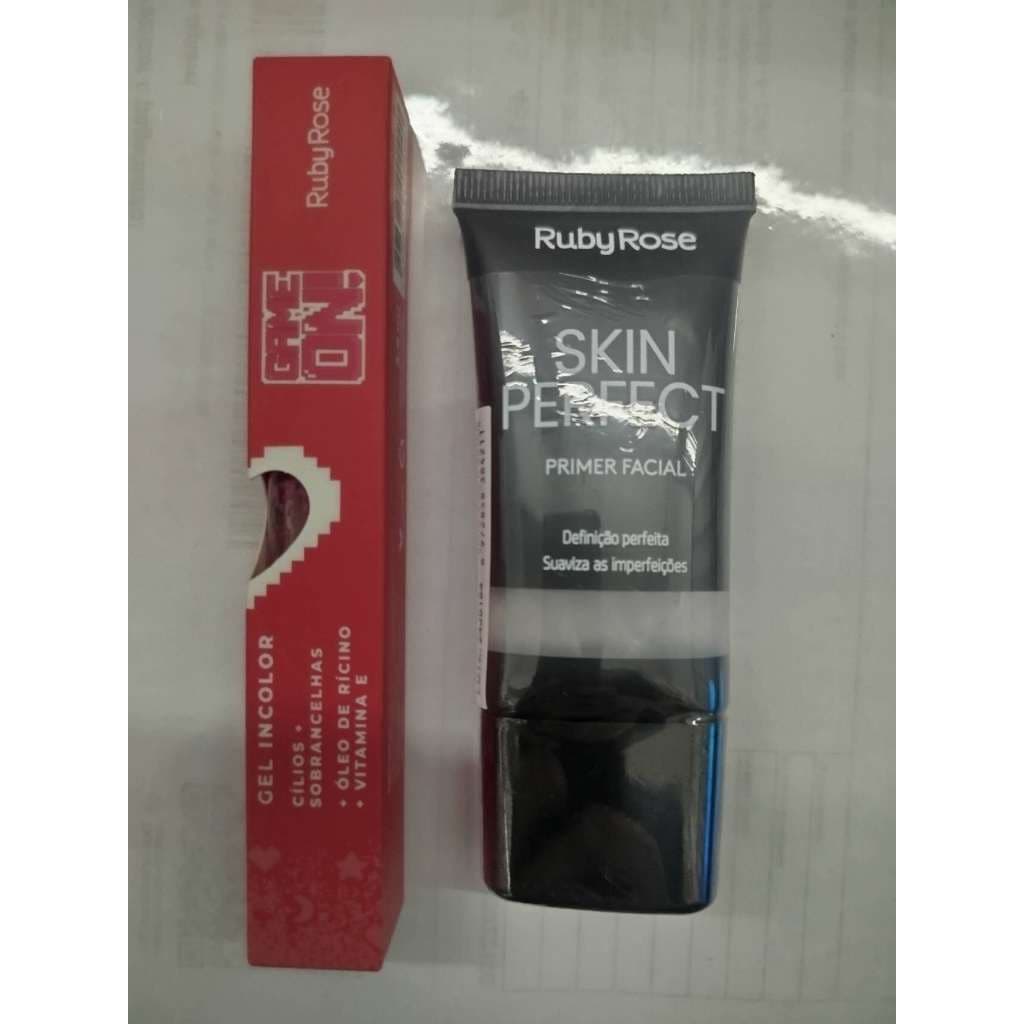RubyRose skin perfect primer facial + Ruby Rose gel incolor cilios+sobrancelhas