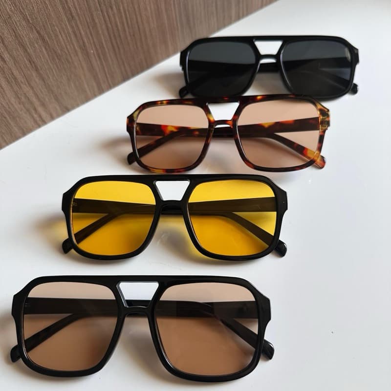 Óculos de Sol Feminino Fashion Quadrado Lentes Coloridas Estilo Moderno Tendência