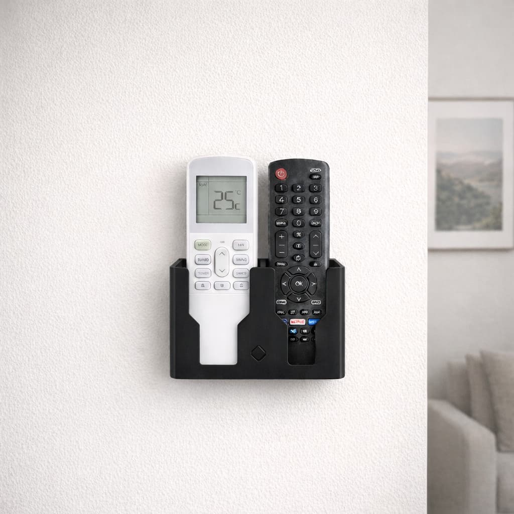Suporte Organizador De 2 Controles TV e Ar Condicionado Parede ou Mesa Porta Controle Universal