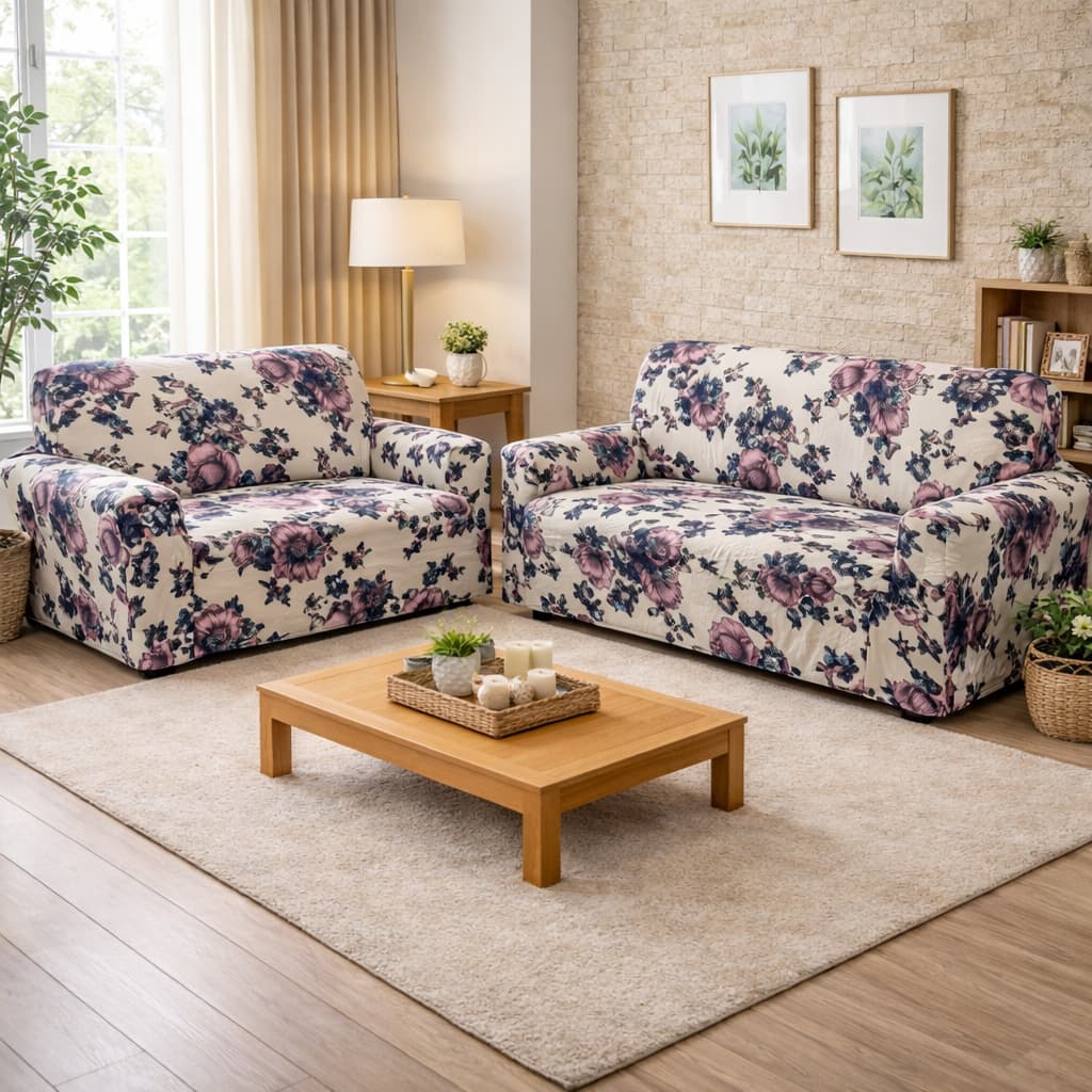 Capa de Sofá Coladinha kit 3 e 2 Lugares Estampada Ajuste Perfeito