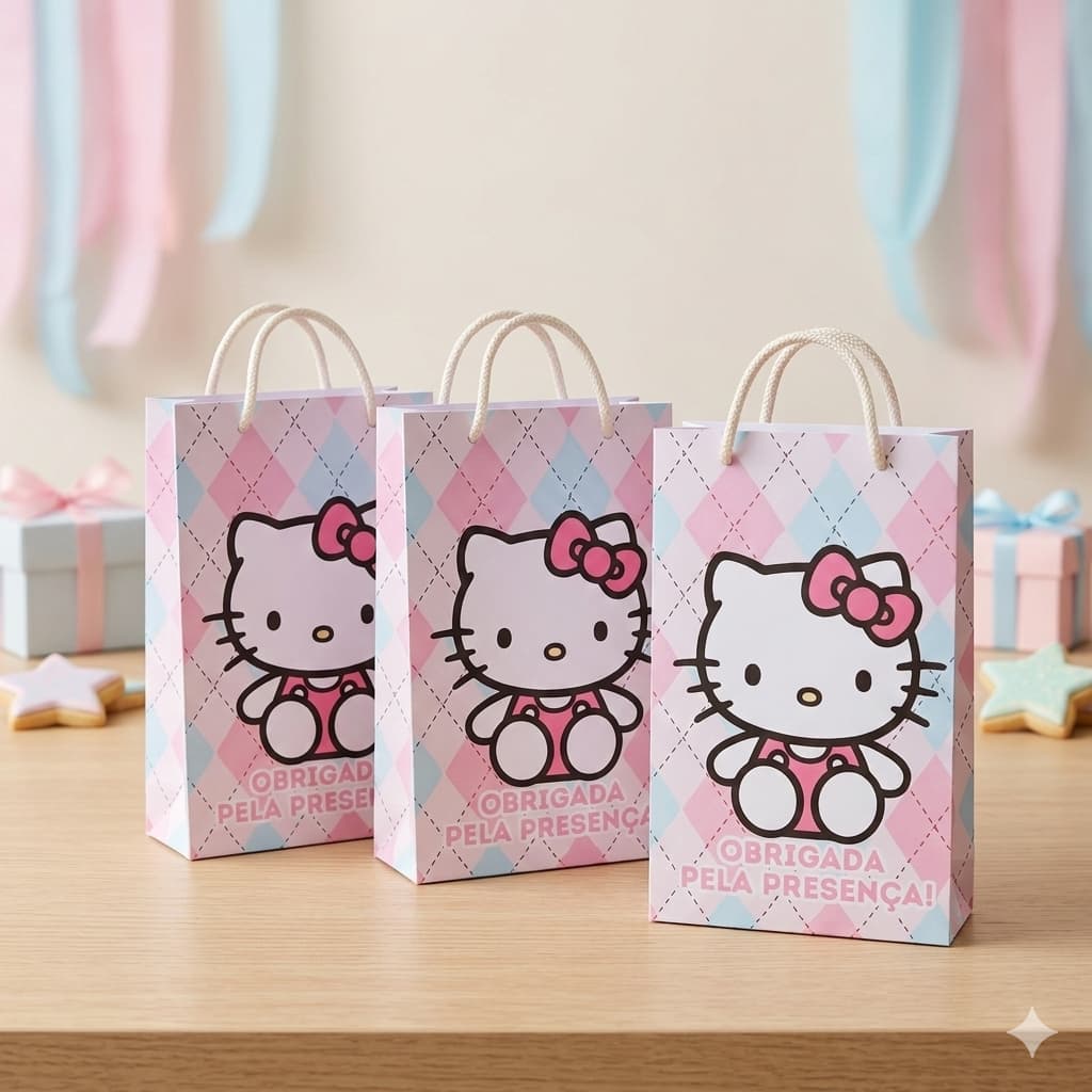 HELLO KITTY Sacolinha P Sacola Surpresa Lembrancinha para Festa