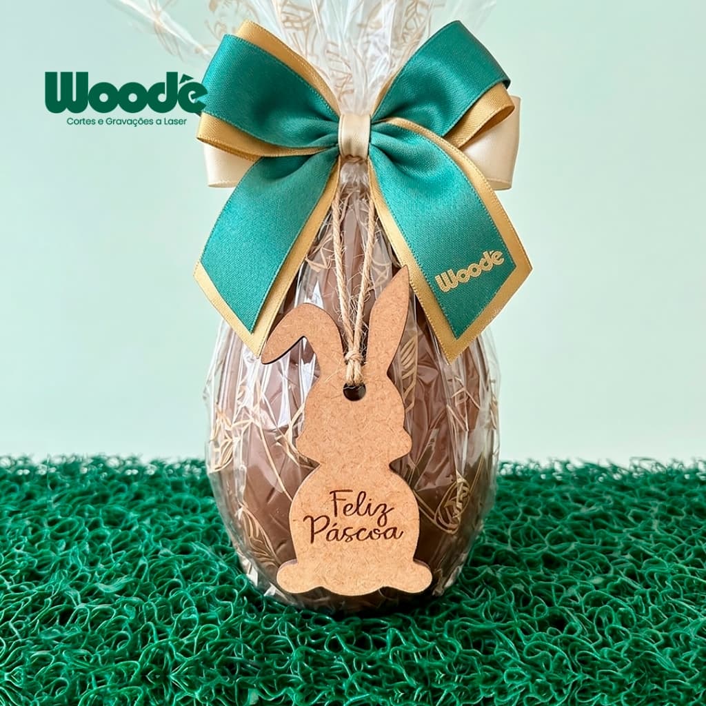 Kit 30/50/100 Aplique Pingente Chaveiro Páscoa Coelho Lembrancinha Presente MDF Cru