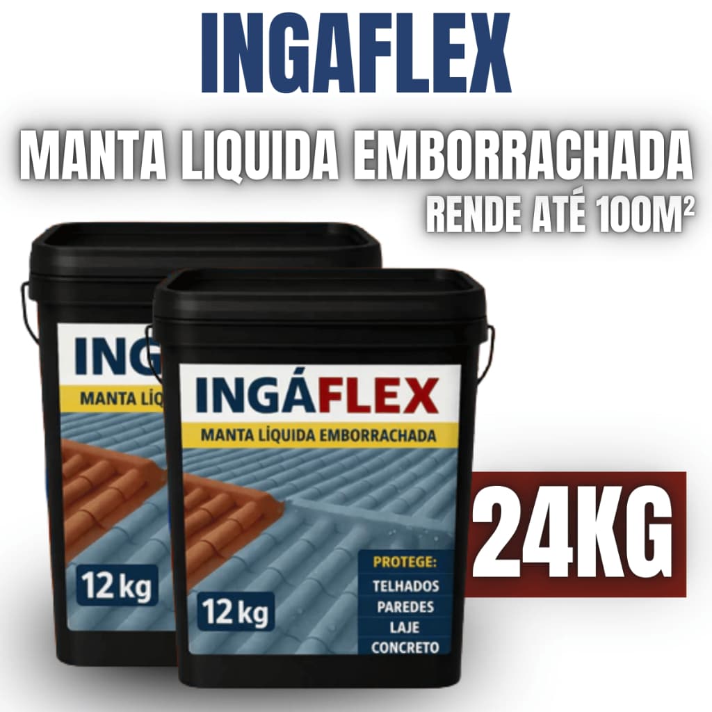 Impermeabilizante Manta Líquida Ingaflex 24kg Proteção Telhados Lajes Calhas Anti Infiltração