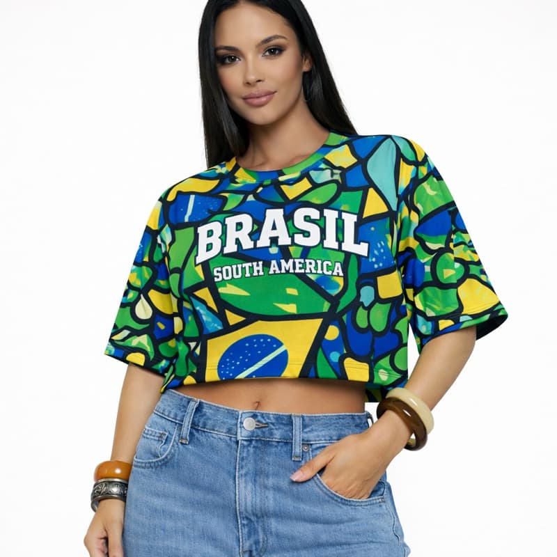 Cropped Oversized Brasil  - Conforto, Estilo e Qualidade