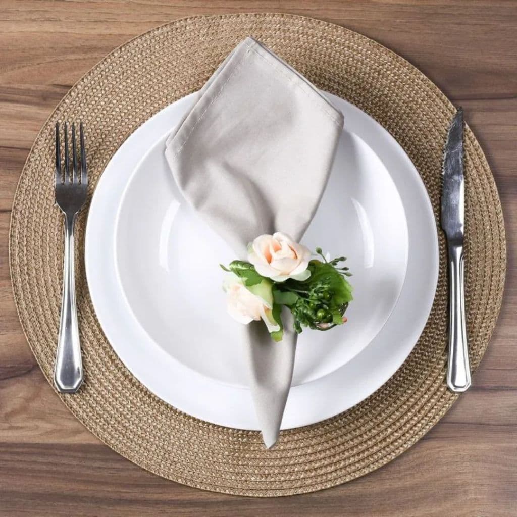 Lugar Americano Redondo 38cm Requinte Tessi | Jogo Americano Mesa Posta Elegante Resistente Lavável
