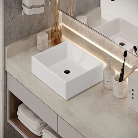 *Promoçao* Cuba Pia Banheiro Tulipa Retangular de Apoio Moderna para Lavatório Lavabo Pronta Entrega