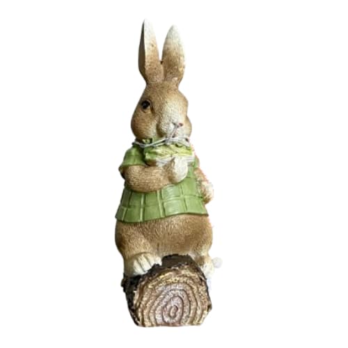 Coelho Decorativo de Páscoa Tronco de Árvore 16cm