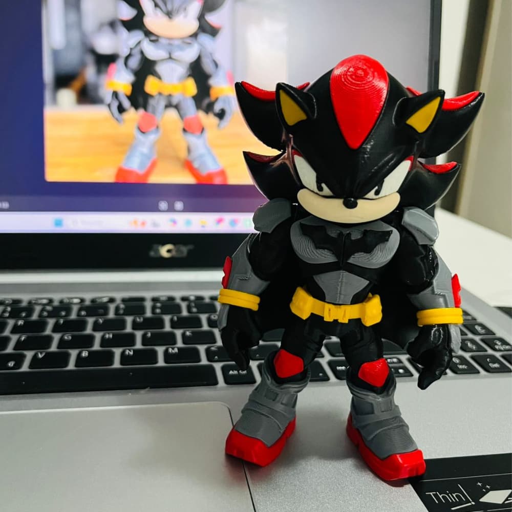 Boneco Shadow Batman Sonic em Impressão 3D - Decoração - Colecionável - Super Herói