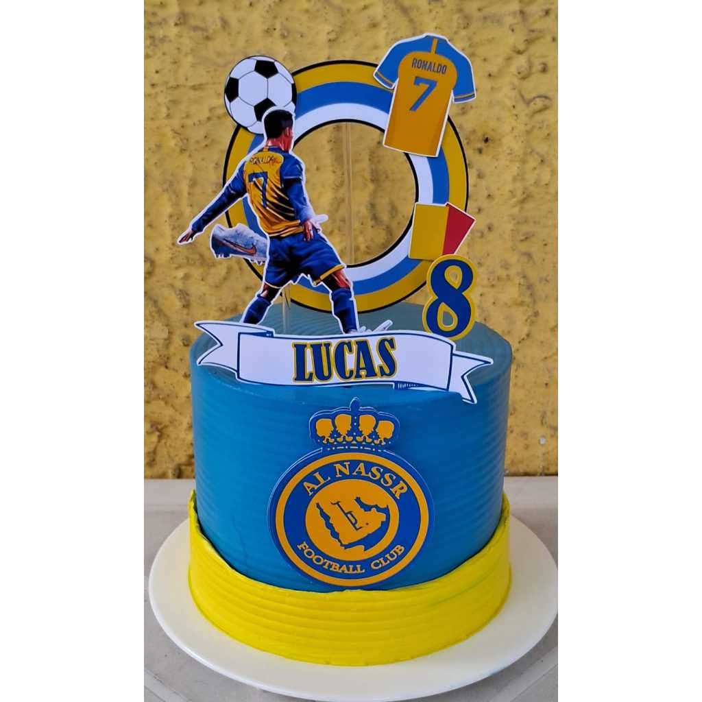 Topo De Bolo Cristiano Ronaldo CR7 Al Nassr Festa CR7 Cristiano Ronaldo TopperCR7 Personalizados CR7