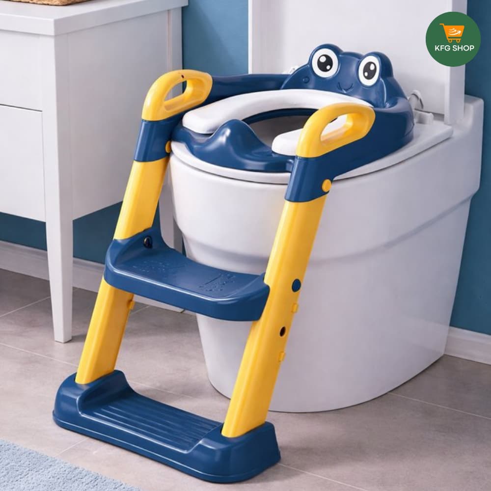 Assento Redutor Infantil Cor Azul Sanitário Vaso para Criança bebê Penico Dobravél Escada